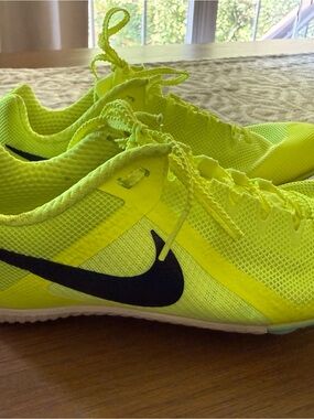 Nike Multi Spikes Bright Yellow Track/Training Shoes with Black Logo